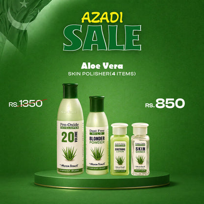 Best Selling Aloe Vera Skin Polisher Box (4items) + Free Serum 5ml